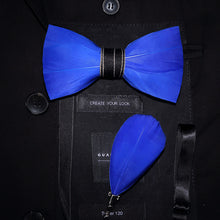 Charger l'image dans la galerie, Broche et Nœud papillon en plumes naturelles pour Homme.