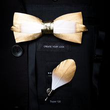 Charger l'image dans la galerie, Broche et Nœud papillon en plumes naturelles pour Homme.