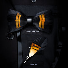 Charger l'image dans la galerie, Broche et Nœud papillon en plumes naturelles pour Homme.